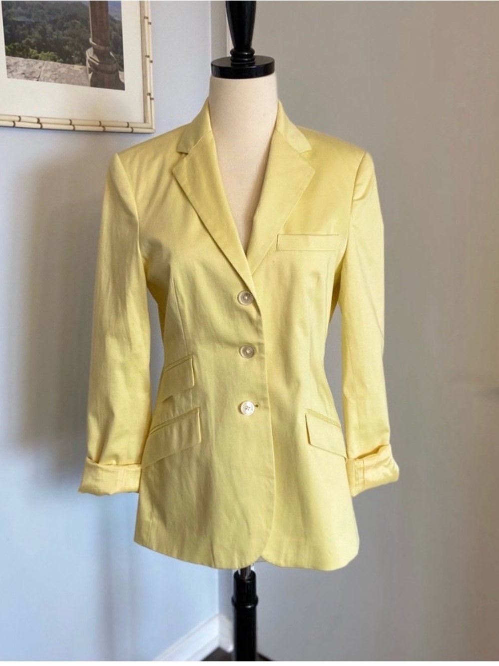 Ralph Lauren Light Yellow Tailored Blazer